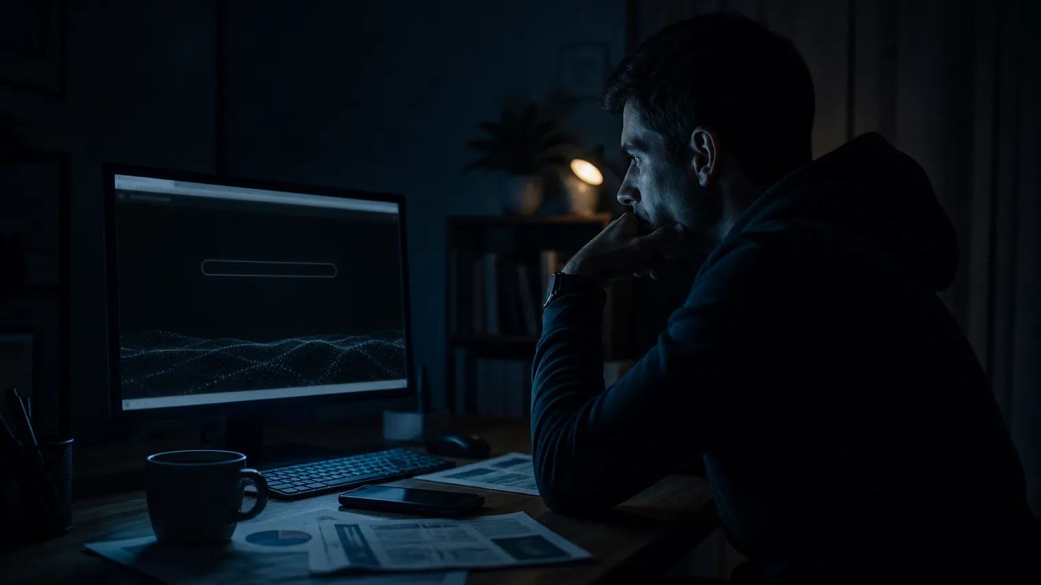A user is deeply engaged with dark web search engines on their computer.